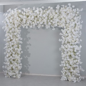 Arche de mariage avec fleurs fraîches, arrangement floral carré, décoration d'arche de fleurs en soie rose - Product Image 2