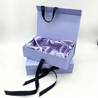 Boîte cadeau rigide magnétique de luxe avec ruban, couleur personnalisée, en papier recyclé, prête pour l'emballage d'accessoires de mode et de perruques