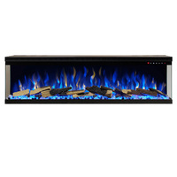 Décoration d'intérieur, foyer électrique 3D rectangulaire avec 6 couleurs de flamme modifiables, panneau tactile, télécommande