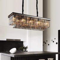 Luminaire suspendu en cristal moderne, luminaire de plafond vintage pour îlot de cuisine, salon et chambre à coucher