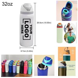 ขวดผลไม้สแตนเลส 304 เก็บความเย็นแบบพกพา พร้อมฝาปิดแบบเด้ง - Product Image 1