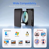 Harici Blu Ray Sürücü USB 3.0 ve Type C CD DVD Blu Ray Okuyucu Oynatıcı Windows Linux, Mac OS ile Uyumlu