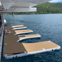 Plate-forme gonflable en mousse de teck en forme de M blocs de quai flottants modulaires station d'accueil pour yacht ponton de jetski gonflable
