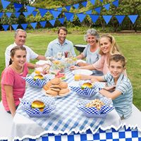 Barquettes alimentaires jetables en papier à carreaux, résistantes à la graisse, pour fêtes d'anniversaire de filles, baby showers, pique-niques et barbecues
