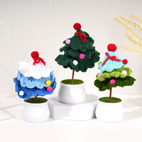 Handgemachte Mini Topf Strick blumen Schöne Weihnachts baum Häkeln Dekoration Häkeln Blumen