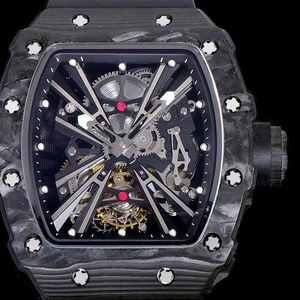 Montre mécanique automatique personnalisée en édition limitée RM1201 avec boîtier en fibre de carbone noire, cadran mécanique, montre ultra légère - Product Image 6