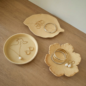 Wooden Jewelry Tray <b>Set</b> Modern Simple Design For Storage Display Decorative Trays With Natural Texture And Elegant Shapes - Product Image 2