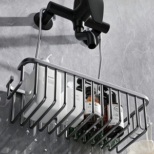 Étagère de rangement pour gel douche sans perforation, support mural pour douchette, panier à shampoing, pour salle de bain - Product Image 5