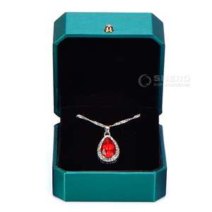 Boîtes à bijoux en cuir PU brossé de qualité supérieure, personnalisées, en gros, vertes, rouges, pour collier, bracelet, bague, boucles d'oreilles, boîte à bijoux - Product Image 6