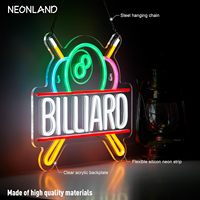 Lumière LED de billard à intensité variable, alimentée par USB, classée IP65, enseigne au néon personnalisée pour pub, bar, salle de billard, décoration murale, corps en acrylique