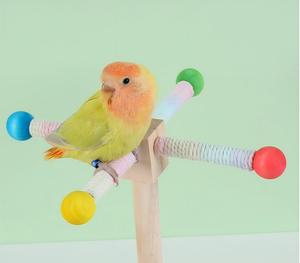 Mainan kincir angin berputar burung bayan berdiri kincir angin tahan lama dapat dikunyah burung cakar Gerinda batang berdiri burung mainan interaktif hewan peliharaan - Product Image 3