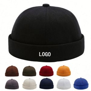 Casquette Docker Unisexe en Coton à Bord Roulé pour Hommes, Style Rétro Street Dance Hip Hop, Bonnets d'Été Ronds pour Marin - Product Image 1