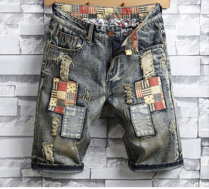 <span class=keywords><strong>Pantalones</strong></span> <span class=keywords><strong>Cortos</strong></span> de Mezclilla para <span class=keywords><strong>Hombre</strong></span>, Estilo Destroyed, Ajustados, Casuales, Vintage - Product Image 3