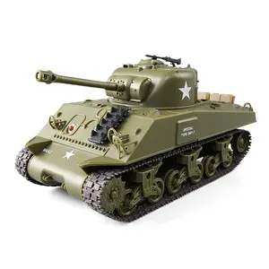 热玩具恒龙3841-01 2.4G 1/30刻度RC红外战斗坦克Sherman M4A3儿童