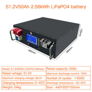 LiFePO4-Batería de iones de litio de 16 V y 50Ah, sistema solar de 48V y 50Ah - Product Image 5