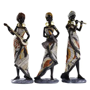 Retro African resin crafts ornaments black women's art sculpture wine cabinet porch model room decoration