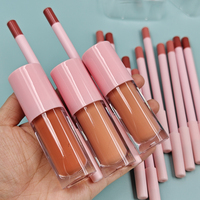 Nouveau Kit Luxueux de Brillant à Lèvres Mat et Crayon à Lèvres à Marque Blanche 2026, Kit Rouge à Lèvres Liquide Maquillage Marque Privée