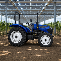 Tracteur agricole à roues 4x4 diesel 80 CV avec cabine climatisée, forte pression hydraulique, pompe à haute capacité de levage, pour ferme moderne