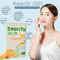 Bioby OEM Marque Privée Poudre de Collagène Hydrolysé Instantané Saveur Melon Japonais Mélange pour Boisson Sachet Stick 18g Complément Alimentaire