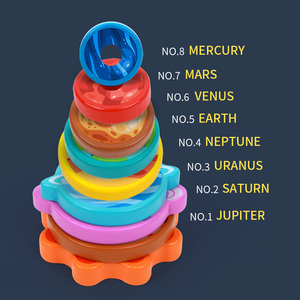 Juguete de Torre de Anillos Apilables de Madera Multicolor, 5-7 Años, Unisex, Rompecabezas de Aprendizaje de Motricidad Fina, Reconocimiento de Colores, Juguete Educativo - Product Image 2