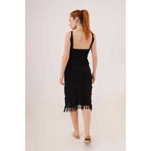 Vestido de Noche Largo con Escote en V, Detalles de Borlas y Lentejuelas, Estilo Baile, para Damas de Honor y Graduaciones - Product Image 2