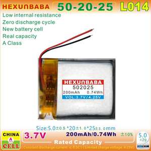 3.7V 200mAh 502025 <span class=keywords><strong>2</strong></span> fili polimero agli ioni di litio per TWS auricolari altoparlante Smart Watch cuffie L014 - Product Image 4