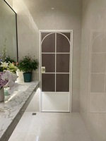 Puertas Francesas Abatibles de Aluminio Minimalistas Modernas para Baño, Dormitorio, Estudio, Cocina, Sala de Estar, Pasillo, Hotel, Puertas Interiores