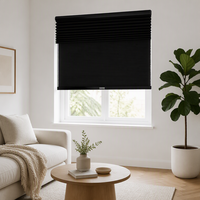 Persianas de Panal Inalámbricas Simples Negras de 25mm con Celda de Oscurecimiento Total, Cierre a Presión, Seguras para Niños, para Sala de Estar, Tamaño Personalizado, Ecológicas, OEM