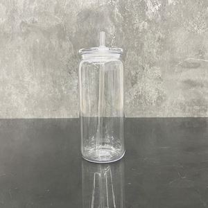 ชุด 10 ชิ้น แก้วน้ำพลาสติกใสทรงกระป๋อง ขนาด 20 ออนซ์ ปลอดสาร BPA ใช้ซ้ำได้ พร้อมฝา PP และหลอด สำหรับงานไวนิล  รับสกรีนโลโก้ตามแบบ - Product Image 3