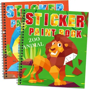 Hot Sale Unique Cartoon Sticker Painting Book for Kids Crianças Serviço de Impressão com Wire-O Binding