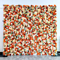 Mur de fleurs artificielles en tissu doux 3D réaliste blanc pour événements commerciaux extérieurs, décoration de mariage