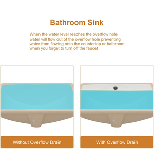 Bianco rettangolare porcellana ceramica lavabo Overflow sotto il bancone bagno <span class=keywords><strong>lavello</strong></span> con Overflow per piccoli spazi - Product Image 5
