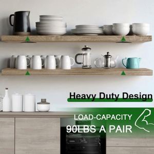 WEKIS ชุดอุปกรณ์ยึดชั้นวางแบบสามเหลี่ยมรุ่นใหม่ S2006 รับน้ำหนักได้ 75 ปอนด์ สำหรับชั้นวางแบบลอยตัวในครัวและห้องน้ำ - Product Image 2