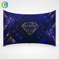 Soporte de Fondo Portátil Plegable de Tela Tensada, Arco Curvo Semicircular para Exhibición en Eventos y Ferias Comerciales