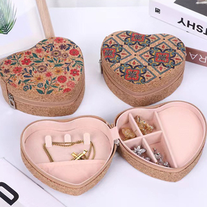 Luxury Portable Travel Unique, Handmade Velvet Wood <b>Personalised</b> Jewellery Heart <b>Ring</b> Necklace Earring Gift Boxes/ - Product Image 2