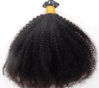 Extensions de cheveux humains Remy vierges bruts 100g, bouclés afro profondément frisés, épaisseur extrême, pointes en U, en I, en K, style bouclé crépu, provenance Birmanie