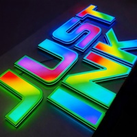 Letrero Comercial con Letras de Canal LED 3D, Letrero Programable RGB, Letra Luminosa, Letrero para Publicidad de Tiendas