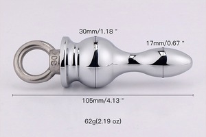 Mulheres/Homens Aço Inoxidável Anéis de Metal Anal Vaginal Butt Plug Grande Médio Pequeno Tamanho Pull <span class=keywords><strong>Ring</strong></span> Sex Toy para Masturbação - Product Image 2
