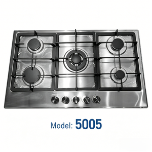 Cuisinière à gaz encastrable 5 brûleurs en acier inoxydable avec allumage automatique et protection anti-extinction de flamme - Product Image 6