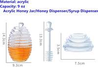 Acryl Honigspender im Orientalischen Design, Sirupspender 9 Unzen Flaschenform für Küche, Geeignet für Honig, Sirup & Zucker