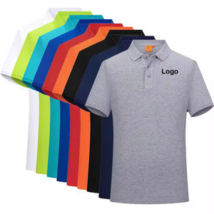 Uniforme de trabajo de hombre de algodón transpirable de secado rápido con logotipo bordado personalizado al por mayor antiarrugas para uniforme de polo - Product Image 1