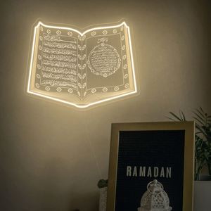 Islamic Koran Sura Gifts Bismillah Religious <b>Arabic</b> Calligraphy <b>Wall</b> <b>Art</b> With Light Quran Neon Sign - Product Image 1