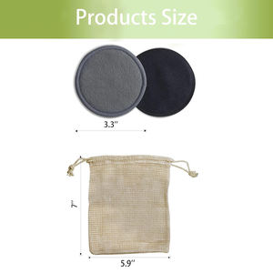 Tampons démaquillants réutilisables avec logo personnalisé, écologiques, avec sac et support en bambou pour tous les types de peau, lingettes démaquillantes - Product Image 2