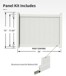 แผงรั้วไวนิลสีขาวคุณภาพสูงสำหรับกลางแจ้ง พร้อมเสาสูง 6 ฟุต ทนทา<span class=keywords><strong>น</strong></span> กั<span class=keywords><strong>น</strong></span><span class=keywords><strong>น</strong></span>้ำ ปลอดภัย ป้องกั<span class=keywords><strong>น</strong></span>รังสียูวี เหมาะสำหรับบ้า<span class=keywords><strong>น</strong></span> - Product Image 4