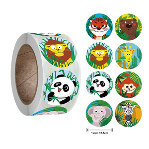 Rollo de Adhesivos Divertidos con Dibujos Animados de Animales para Niños, Adhesivos para Rascar de 1 Pulgada, Material Escolar para Maestros, Incentivo y Motivación - Product Image 2