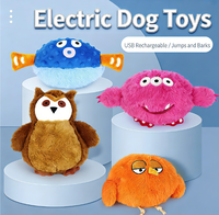 Jouet interactif automatique pour chats et chiens, balle roulante et sauteuse, rechargeable, activée par le mouvement, jouet en peluche pour animaux de compagnie