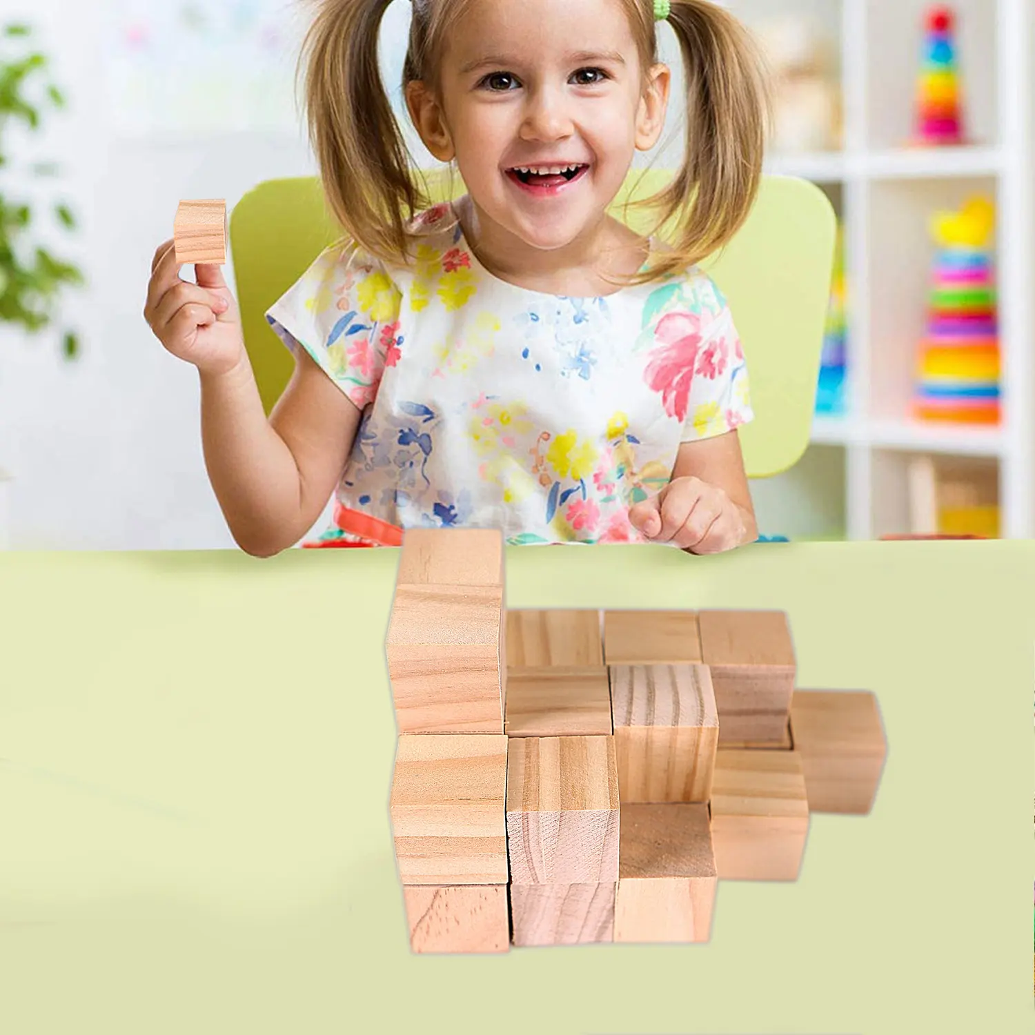 Bloque de volumen cuadrado, material didáctico de matemáticas, 2cm, juguete de bloques de construcción de montaje tridimensional educativo para niños cuadrados