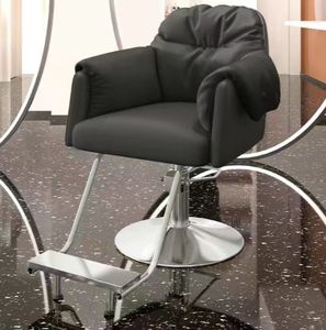 Chaise de barbier moderne avec base ronde en métal Vente en gros de meubles de salon Chaise de coiffure en cuir synthétique - Product Image 3