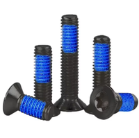 Vis de machine antivol M3 M4 M5 M6 M8 M10 en acier au carbone, peinture noire, grade 10.9, tête fraisée Torx, avec colle bleue anti-effraction