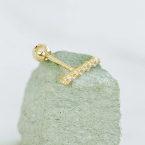 Boucles d'oreilles délicates en argent sterling ROXI S925 avec une seule rangée de diamants en zircon, à enfiler - Product Image 3